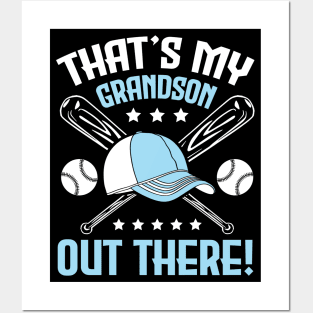 Baseball That's My Grandson Out There Player Grandpa Nana Posters and Art